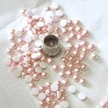 Preciosa Flat Back Rose Pink Pearl Cabochons in 4 sizes